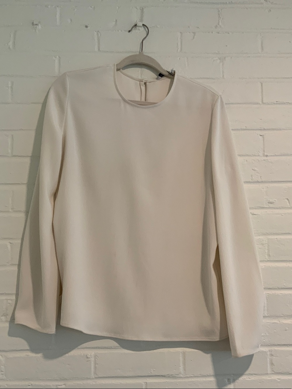 MM Lafleur Ivory Long-Sleeve Crewneck Blouse